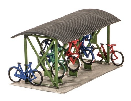 Model railway bicycle shed and - railway,